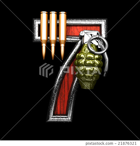 7 military letter. 3D illustration 21876321