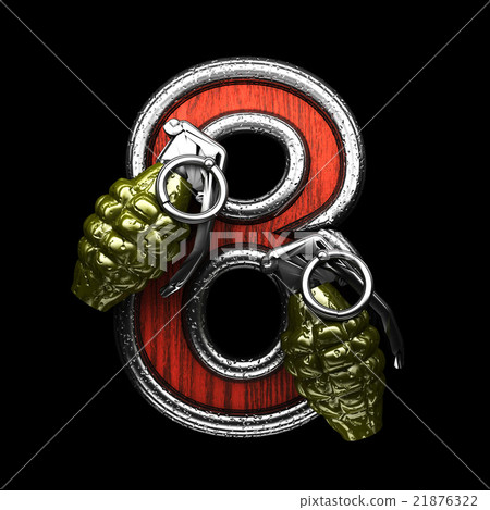 8 military letter. 3D illustration 8 military letter. 3D illustration 21876322