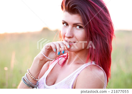 Close-up portrait beautiful tender girl, woman Close-up portrait beautiful tender girl, woman 21877055