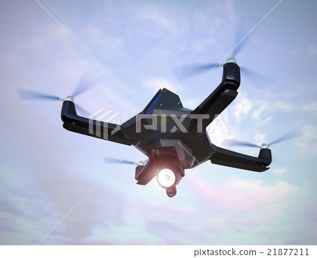 Stealth drone equipped with search light 21877211