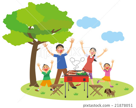 Illustration of an image of a family having a barbecue Illustration of an image of a family having a barbecue 21878051