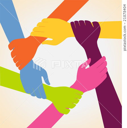 Creative Colorful Ring of Many Hands Team 21878404