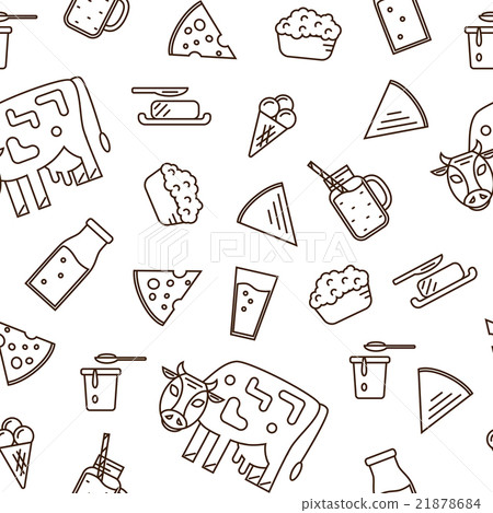 Dairy icon set in line style design. - Stock Illustration [21878684 ...