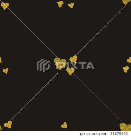 Golden hearts seamless pattern - Stock Illustration [21879263] - PIXTA