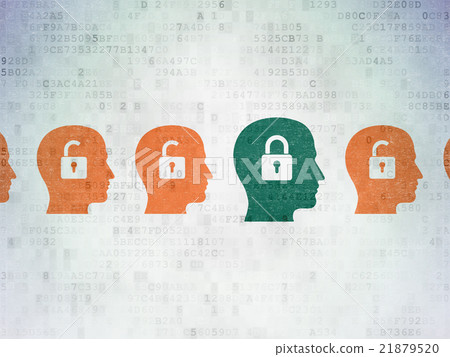 Business concept: head with padlock icon on Business concept: head with padlock icon on 21879520