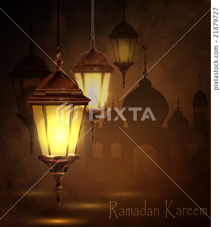 Intricate Arabic lamps with lights  21879727