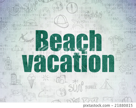 Vacation concept: Beach Vacation on Digital Paper 21880815