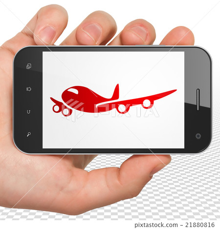 Travel concept: Hand Holding Smartphone with 21880816