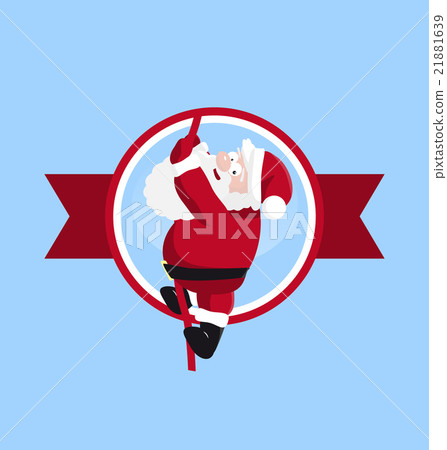 Santa climbing in the round logo 21881639