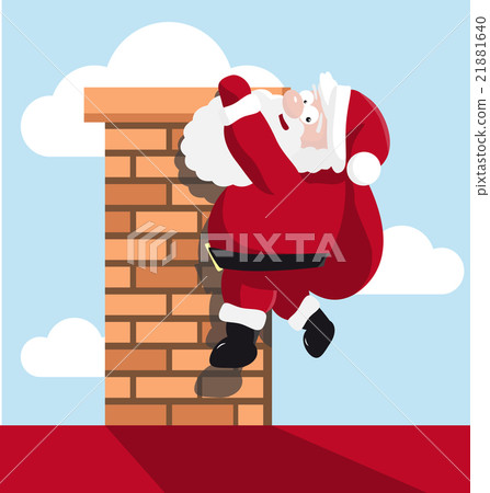 Santa hanging on the chimney Santa hanging on the chimney 21881640