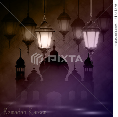 Intricate Arabic lamps with lights  21881876
