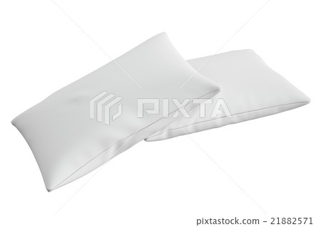 two white pillows, 3D rendering two white pillows, 3D rendering 21882571