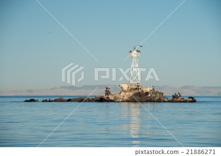 abandoned lighthouse on island 21886271