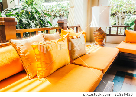 Empty wooden sofa and chair Empty wooden sofa and chair 21886456
