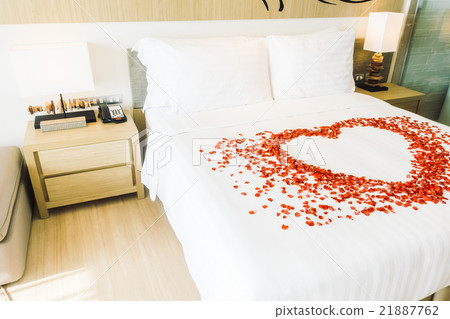 White pillow on bed White pillow on bed 21887762