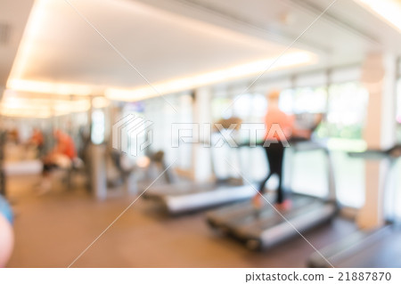 Abstract blur gym and fitness room interior Abstract blur gym and fitness room interior 21887870