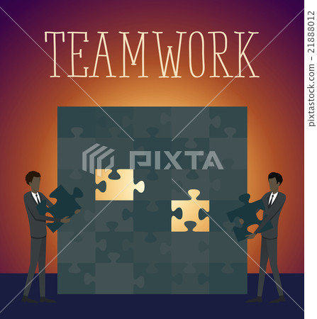 Vector Flat Business Concept Teamwork - Stock Illustration [21888012 ...