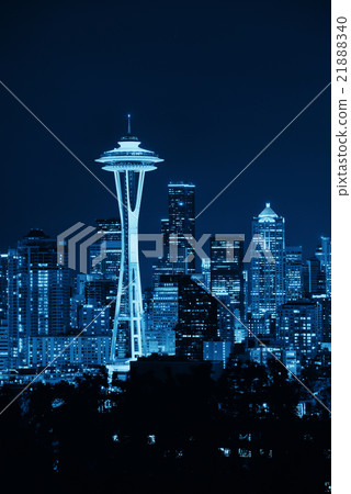 Seattle city skyline night 21888340