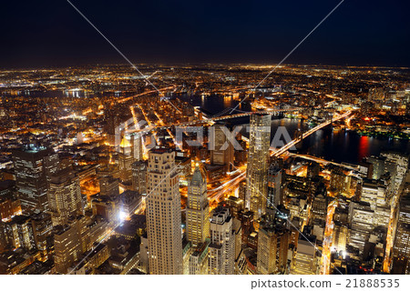 New York City downtown at night New York City downtown at night 21888535