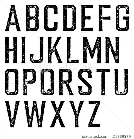 Vintage retro typeface. Stamped alphabet.  21889579