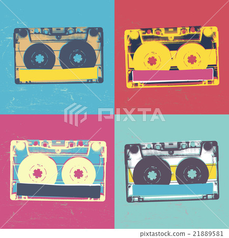 Audiocassette retro popart music seamless 21889581