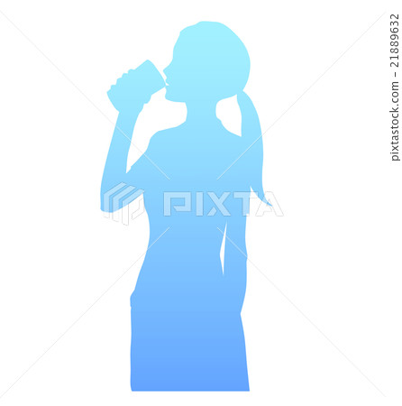 Women drinking water silhouette 21889632
