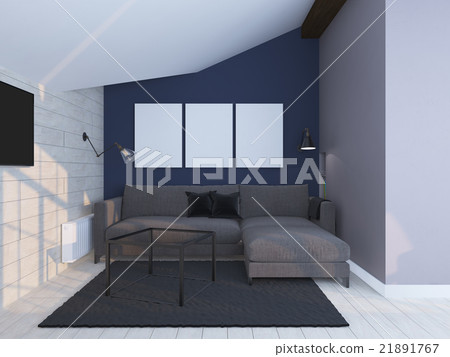 Light coloured modern interior. 3d render 21891767