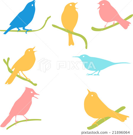 Bird Silhouettes, colored silhouettes.  21896064