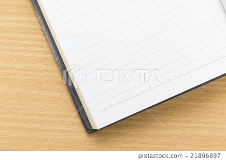 Open notebook with blank page 21896897