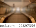 Blurred / Defocussed of escalator in a hotel 21897356