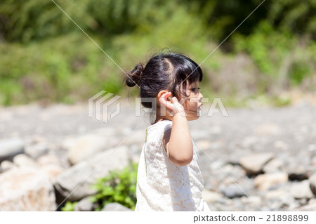 Girls playing in the river 21898899