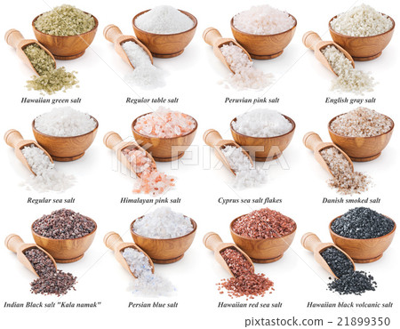 collection of different types of salt isolated 21899350