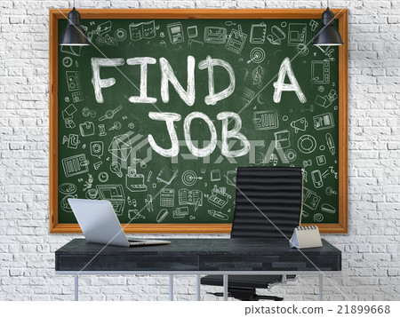Find a Job on Chalkboard in the Office. 21899668