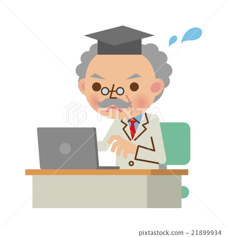 Doctor / scholar who operates a personal computer as if he / she is busy Doctor / scholar who operates a personal computer as if he / she is busy 21899934