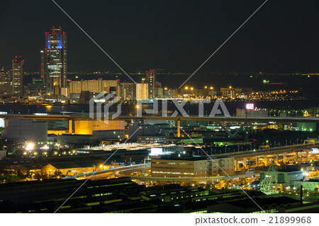 Night view of Osaka Bay area 21899968