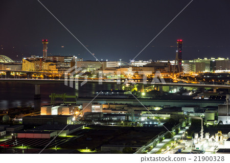 Night view of Konohana ward bay area 21900328