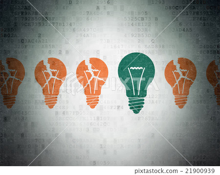 Finance concept: light bulb icon on Digital Paper - Stock Illustration ...