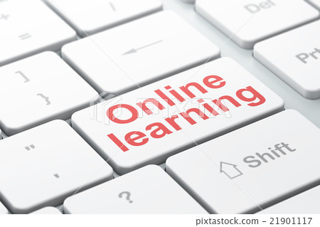 Learning concept: Online Learning on computer - Stock Illustration ...