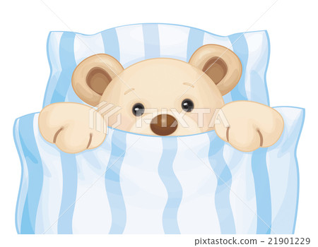 Vector  sleeping  bear in bed. 21901229