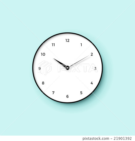 Icon of white clock face with shadow on mint wall - Stock Illustration ...