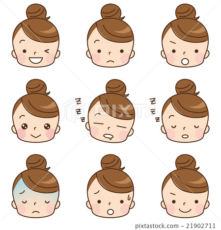 Female facial expression icon set - Stock Illustration [21902711] - PIXTA