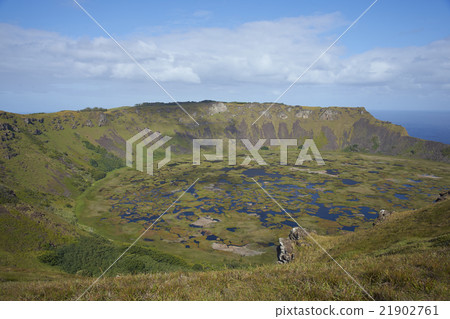 Volcano Rano Kau on Easter Island Volcano Rano Kau on Easter Island 21902761
