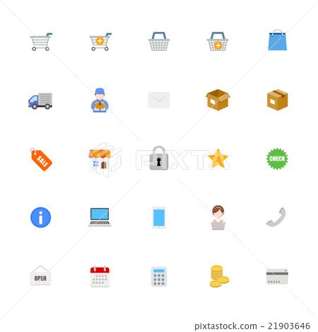 Ecommerce shopping icon set 21903646