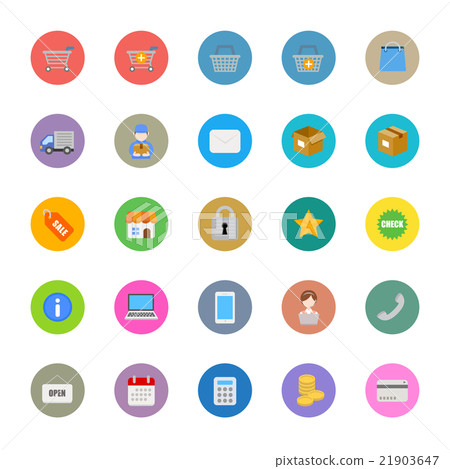 Ecommerce shopping icon set 21903647