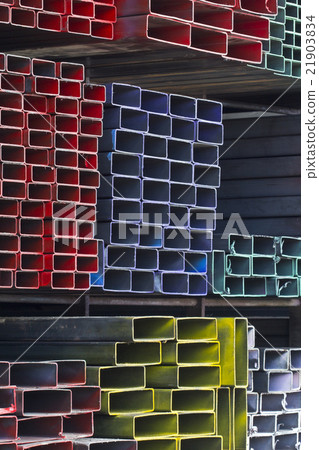 Metal pipes for construction on shelf 21903834