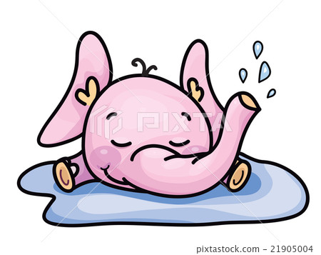 Vector  elephant in puddle. 21905004