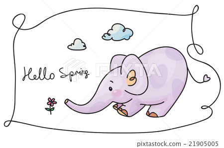 Vector elephant and flower. Vector elephant and flower. 21905005
