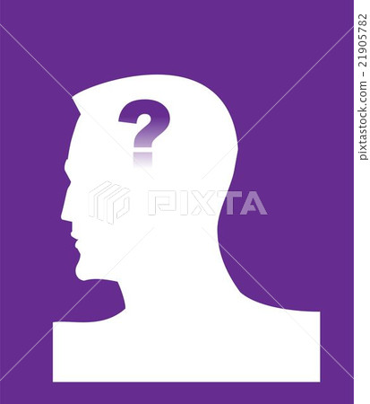 Dementia. Alzheimer. Head and question mark. 21905782