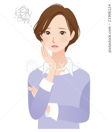 Female facial expression pose in forties 21906124