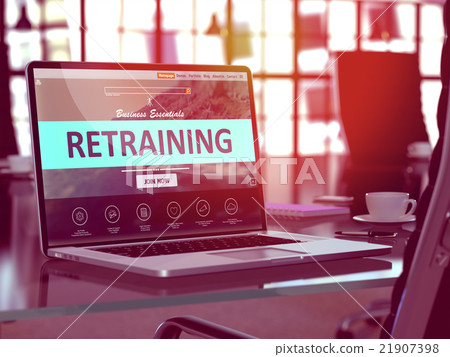 Laptop Screen with Retraining Concept. Laptop Screen with Retraining Concept. 21907398